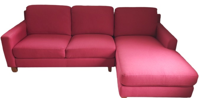 Red Fabric Chaise Sofa